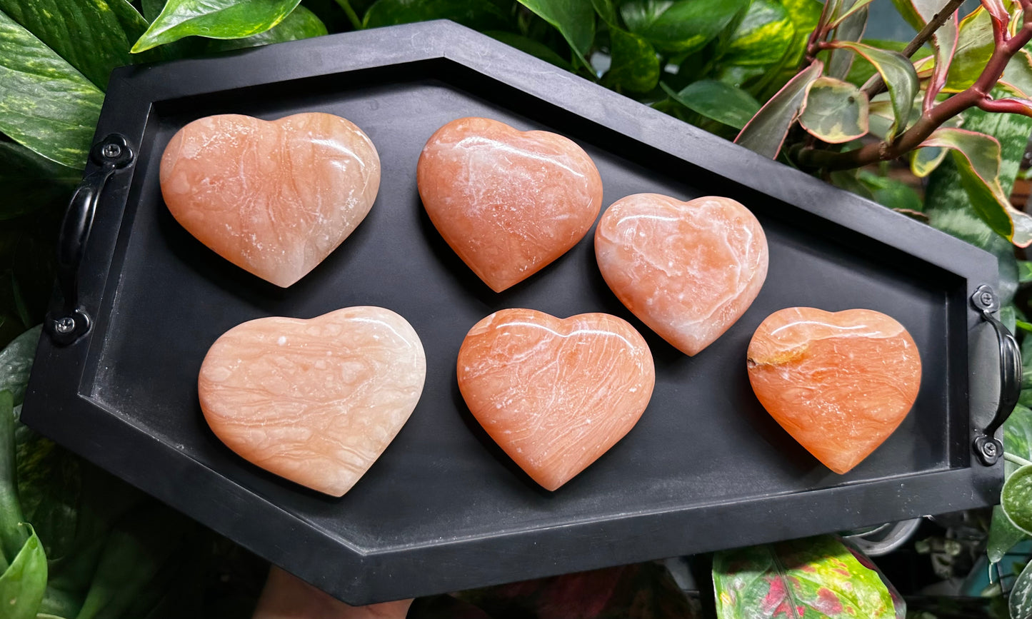 Orange Calcite Heart